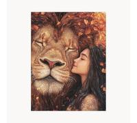 Paint by Numbers for Adults, Woman Painting by Numbers for Adults,Craft Kits for Kids with Lion Color Canvas for Painting 16 x 22 in Acrylic Paint and Brush for Wall Art for Living Room Decor FYH-1857