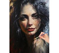 Paint by Numbers for Adults Women, Paint by Numbers Canvas Kits for Adults, 3 Nylon Brushes, Face Painting by Number Kits for Children, Wall Art for Room Home Decor, Gifts for Women 50x70cm, -8299