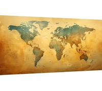 Paint by Numbers for Adults World Map, Paint by Numbers Kits Abstract, Hobbies for Adults Women, Easy DIY Acrylic Pigment Drawing Paintwork with Brushes, Painting for Home Wall Decor 20x40in 0-2237