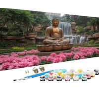 Paint by Numbers for Adults Zen, Adult Paint by Numbers Canvas Kits, Flower Painting by Number for Kids, DIY Adult Crafts Hand Painted Oil Painting Kit for Halloween Room Decor, 28 x 56 Inch Z-337