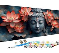 Paint by Numbers for Adults Zen, Adult Paint by Numbers Canvas Kits, Flower Painting by Number for Kids, DIY Adult Crafts Hand Painted Oil Painting Kit for Halloween Room Decor, 8 x 16 Inch Z-277