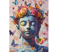 Paint by Numbers for Adults Zen, Butterfly Paint by Numbers Kits for Adults Beginner Easy DIY Craft Oil Painting Art Kits with 3 Brushes, Acrylic Pigment Drawing for Room Decor, (12x16in), Model 1420