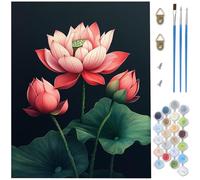 Paint by Numbers for Adults Zen, Lotus Painting by Number Kits, DIY Canvas Oil Painting Kit Hobbies for Adults Women with 3 Brushes and Acrylic for Halloween Decorations 24x32inch /60 x 80cm D1-1230