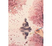 Paint by Numbers for Adults Zen, Paint by Numbers Canvas Kits for Adults, 3 Nylon Brushes, Cherry Blossoms Painting by Number Kits for Children, Wall Art for Home Decor, Gifts for Women 40x50cm, -8171