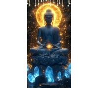 Paint by Numbers for Adults Zen Paint by Numbers Kits Moon DIY Canvas Oil Painting Kit for Kids or Beginner with 3 - Brushes and Acrylic, Art for Halloween Decorations 50X150cm Without Frame P0-435