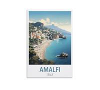 Paint by Numbers for AdultsAmalfi Italy,Children, Beginners, DIY Gift Arts Kits with Brushes and Acrylic Pigment 20x30cm