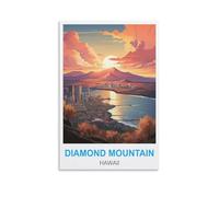 Paint by Numbers for AdultsDiamond Mountain Hawaii,Children, Beginners, DIY Gift Arts Kits with Brushes and Acrylic Pigment 40x50cm