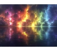 Paint by Numbers for Children, Aurora Painting by Numbers for Adults, Lake DIY Canvas With Paint Brushes and Acrylic Pigment Drawing Paintwork, for Home Wall Decor Gifts (Frameless) 30x40 cm h-1