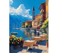 Paint by Numbers for Children City Painting by Numbers for Adults Landscape Beginners, DIY Craft Art Painting Kit, Color Oil Acrylic Pigment Drawing Paintwork for Gifts Home Wall Decor 35x45cm