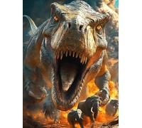 Paint by Numbers for Children Dinosaur Painting by Numbers for Adults Elephant Beginners, DIY Craft Art Painting Kit, Color Oil Acrylic Pigment Drawing Paintwork for Gifts Home Wall Decor 40x50cm