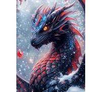 Paint by Numbers for Children Dragon Painting by Numbers for Adults Animal Beginners, DIY Craft Art Painting Kit, Color Oil Acrylic Pigment Drawing Paintwork for Home Decor (Without Frame) 40x50cm