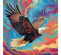 Paint By Numbers for Children, Eagle Arts and Crafts for Kids Canvas Personalised Photo, Colorful DIY Acrylic Paint with Brush for Home Decoration, Personalised Gifts, Without Frame 25x25cm 3-951