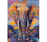 Paint by Numbers for Children Elephant Painting by Numbers for Adults Animal Beginners, DIY Craft Art Painting Kit, Color Oil Acrylic Pigment Drawing Paintwork for Gifts Home Wall Decor 40x50cm YH-124