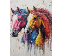 Paint by Numbers for Children Horse Painting by Numbers for Adults Animal Beginners, DIY Craft Art Painting Kit, Color Oil Acrylic Pigment Drawing Paintwork for Home Decor (Without Frame) 40x50cm