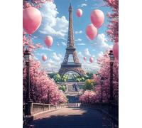 Paint by Numbers for Children Landscape Painting by Numbers for Adults Paris Beginners, DIY Craft Art Painting Kit, Color Oil Acrylic Pigment Drawing Paintwork for Gifts Home Wall Decor 100x130cm