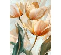 Paint by Numbers for Children, Lily Painting by Numbers for Adults, Flower DIY Canvas With Paint Brushes and Acrylic Pigment Drawing Paintwork, for Home Wall Decor Gifts (Frameless) 30x40 cm h-1
