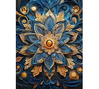 Paint by Numbers for Children Mandala Painting by Numbers for Adults Flowers Beginners, DIY Craft Art Painting Kit, Color Oil Acrylic Pigment Drawing Paintwork for Gifts Home Wall Decor 50x70cm YH-102