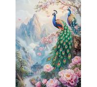 Paint by Numbers for Children, Peacock Painting by Numbers for Adults, Mountain DIY Canvas With Paint Brushes and Acrylic Pigment Drawing Paintwork, for Home Wall Decor Crafts Gifts Kits 30x40 cm h-1