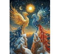 Paint by Numbers for Children Phoenix Painting by Numbers for Adults Animal Beginners, DIY Craft Art Painting Kit, Color Oil Acrylic Pigment Drawing Paintwork for Gifts Home Wall Decor 30x40cm