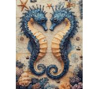Paint by Numbers for Children Seahorse Painting by Numbers for Adults Animal Beginners, DIY Craft Art Painting Kit, Color Oil Acrylic Pigment Drawing Paintwork for Gifts Home Wall Decor 70x90cm YH-368