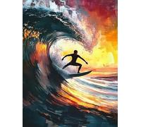 Paint by Numbers for Children Surf Painting by Numbers for Adults Sports Beginners, DIY Craft Art Painting Kit, Color Oil Acrylic Pigment Drawing Paintwork for Home Decor (Without Frame) 100x130cm