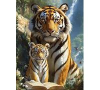 Paint by Numbers for Children Tiger Painting by Numbers for Adults Animal Beginners, DIY Craft Art Painting Kit, Color Oil Acrylic Pigment Drawing Paintwork for Gifts Home Wall Decor 100x130cm