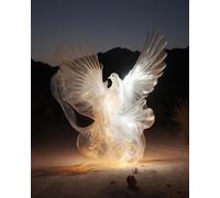 Paint by Numbers for Kids Adults Beginner,Desert at Night,Ghostly Golden Dove,DIY Painting by Number on Canvas Oil Painting Colour with Brushes and Acrylic Pigment,16x20inch Without Frame