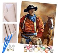 Paint by Numbers for Kids & Adults & Beginner, DIY Canvas Painting Gift Kits 16 x 20 inch- Cowboy John Wayne - Without Frame