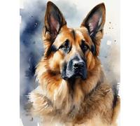 Paint by Numbers for Teens Paint by Numbers Kits Beautiful Fields,German Shepherd Art Oil Painting The Family Decorates Wall Decoration 40x50cm