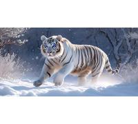 Paint by Numbers Forest Tiger, Paint by Numbers for Adults Beginners Kits, Large DIY Canvas Oil Painting Kit for Kids, With 3- Brushes and Acrylic Pigment, Home Decor Gifts (Frameless) 100x200cm L-407