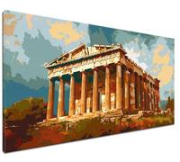 Paint by Numbers Greek Temple, 24x32 inch Paint by Numbers Landscape Arts and Crafts for Adults, DIY Color Oil Painting Paints on Canvas without Frame for Hobbies for Women, Paint by Numbers Kits B-6