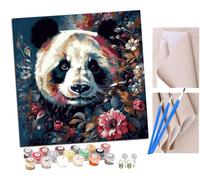 Paint by Numbers Half of The Pandas face is a flowerin (1) Paint by Numbers Kits for Adults Kids Beginners 40 x 50 cm Adults with Paintbrushes DIY Painting for Home Decoration Without Frame