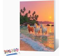 Paint by Numbers Horse, Painting by Numbers for Adults Animal, DIY Hand Painted Oil Painting Kit with 3 - Brushes and Acrylic Paint, Canvas Kits for Gifts Decor, Without Frame 40x53 Inch -WX251064