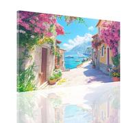 Paint by Numbers Italy Paint by Numbers for Children 6-12 Easy DIY Paint-by-Numbers Kits, Adults Beginners Acrylic Oil Painting Canvas Art for Room Decor, Gift for Women 50x70cm Small Town 2y-1238