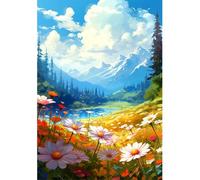 Paint By Numbers Kit DIY Oil Art Mountain Fields Picture Home Wall Decor