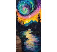 Paint by Numbers Kit for Adults, Abstract Starry Sky Paint by Number Kits on Canvas Without Frame, DIY Acrylic Paint Kit Arts and Crafts for Adults Beginners, Painting for Home Wall Decor 24x48in F-76