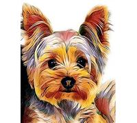 Paint by Numbers Kit for Adults and Kids Yorkshire Terrier Cute Dog DIY Oil Painting Gift Kits Pre-Printed Canvas Art for Home Wall Decoration Gift 16 x 20 inch（Frameless）