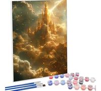 Paint by Numbers Kit for Adults, Architecture Sky Paint by Number Kits on Canvas Without Frame, DIY Acrylic Color Arts and Crafts for Adults Beginners, Painting for Home Wall Decor 12x16in PjY1734 4-9