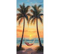 Paint by Numbers Kit for Adults, Beach Coconut Trees Paint by Number Kits on Canvas Without Frame, DIY Acrylic Paint Kit Arts and Crafts for Adults Beginners, Painting for Home Wall Decor 24x48in F732