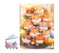 Paint by Numbers Kit For Adults Beginner,Digital oil with cats,Shiba Number Ca on Inu,pandas,Easy Adult by