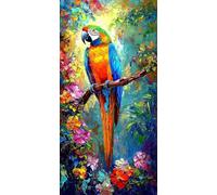 Paint by Numbers Kit for Adults Beginners, Colorful Parrot Paint by Numbers Canvas Kits, DIY Landscape Acrylic Painting Crafts Number for Home Wall Bedroom Study or Office Decor 16x32in (No Frame) i65