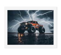 Paint by Numbers Kit for Adults Beginners - Monster Truck Black Sky Lightning Roar DIY Oil Painting with Brushes & Acrylic Pigments, Landscape Animals Art Craft for Home Wall Decoration Gift (Unframed