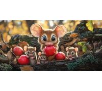 Paint by Numbers Kit for Adults, Cute Mouse Paint by Number Kits on Canvas Without Frame, DIY Acrylic Paint Kit Arts and Crafts for Adults Beginners, Easy Painting for Home Wall Decor 36x72inch F-504