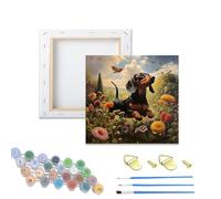 Paint by Numbers Kit for Adults,DIY Easy Painting Kits on Canvas with Wooden Framed, Small Color by Numbers Acrylic,Adult Paint by Number for Gifts,Home Wall Decor (Dog2)