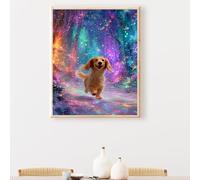 Paint by Numbers Kit for Adults, Dog Animal Paint by Number Kits on Canvas Without Frame, DIY Acrylic Color Arts and Crafts for Adults Beginners, Painting for Home Wall Decor 40x50cm PjY3827 U-X