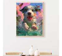 Paint by Numbers Kit for Adults, Dog Bird Paint by Number Kits on Canvas Without Frame, DIY Acrylic Color Arts and Crafts for Adults Beginners, Painting for Home Wall Decor 40x53in PjY665 R-W