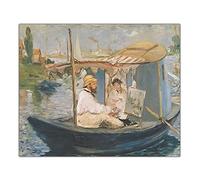 Paint by Numbers Kit for Adults Edouard Manet Monet Painting in His Studio Boat 1874 Oil Painting by Numbers Kit for Home Decor Gifts