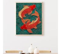 Paint by Numbers Kit for Adults, Fish Animal Paint by Number Kits on Canvas Without Frame, DIY Acrylic Color Arts and Crafts for Adults Beginners, Painting for Home Wall Decor 40 x 53 Inch PjY3355 B-U