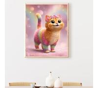 Paint by Numbers Kit for Adults, Flower Cat Paint by Number Kits on Canvas Without Frame, DIY Acrylic Color Arts and Crafts for Adults Beginners, Painting for Home Wall Decor 100x135cm PjY415 R-5