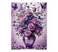 Paint by Numbers Kit for Adults, Flowers Butterflies Paint by Numbers Kit for Adults Beginners, DIY Acrylic Painting on Canvas for Home Wall Art Decor 12x16Inch